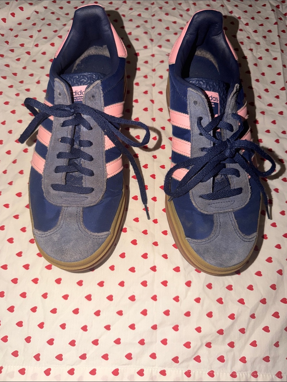 adidas Navy and Pink Low-Top Sneakers